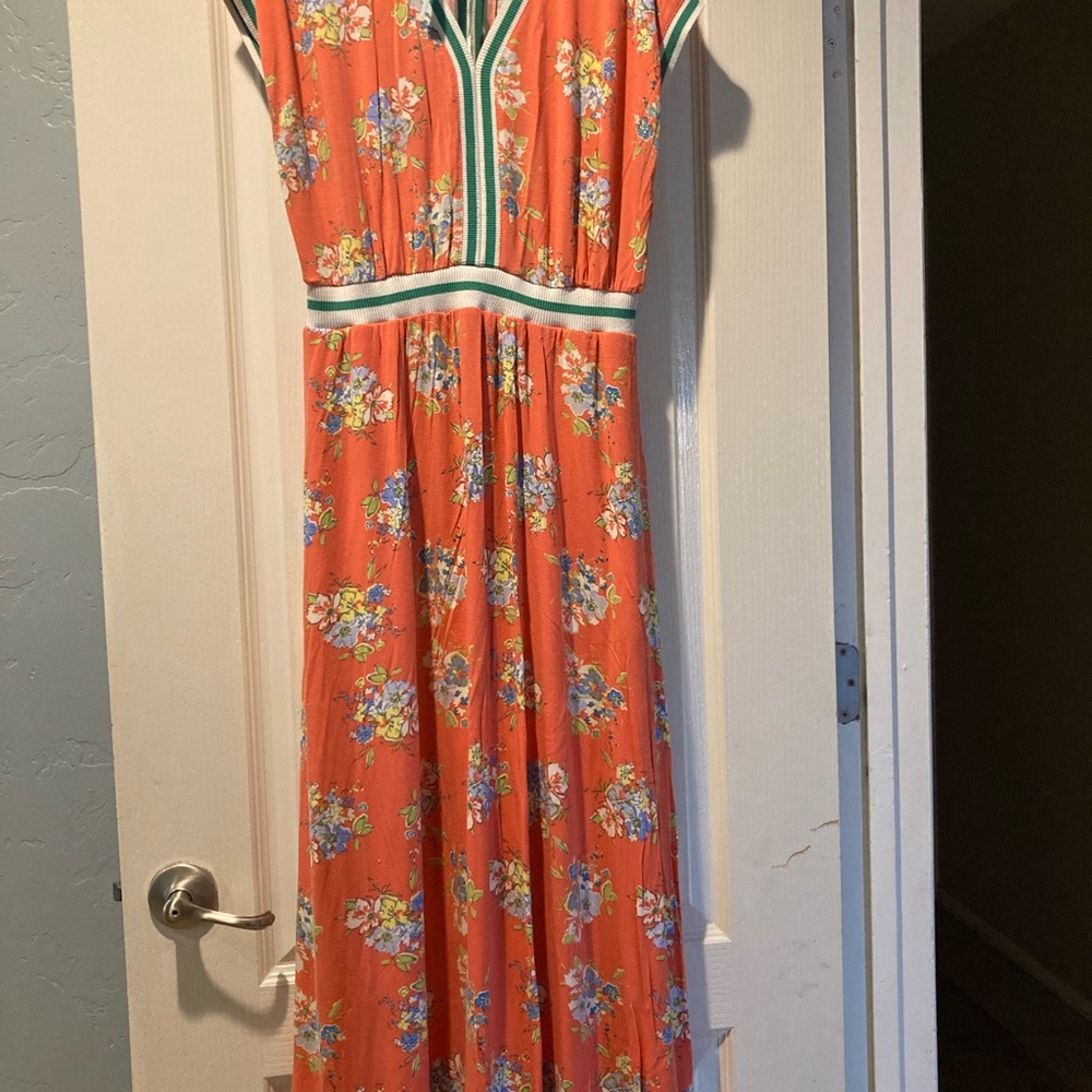 Matilda Jane Salmon Floral Maxi Dress Size Large